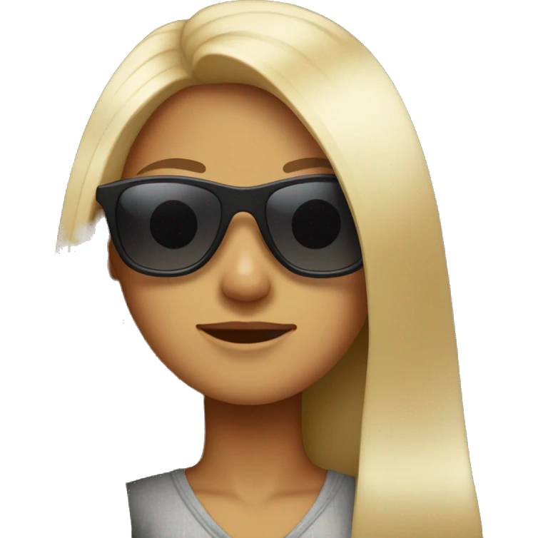 long hair girl with sunglasses on emoji