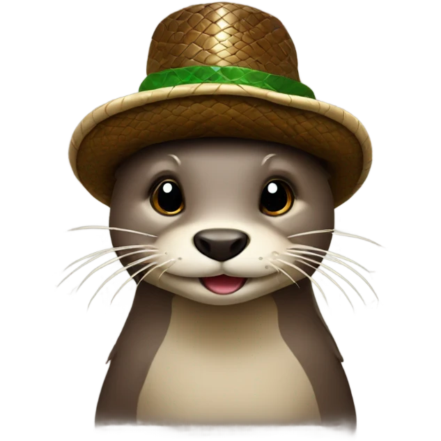 otter wearing a snake hat emoji