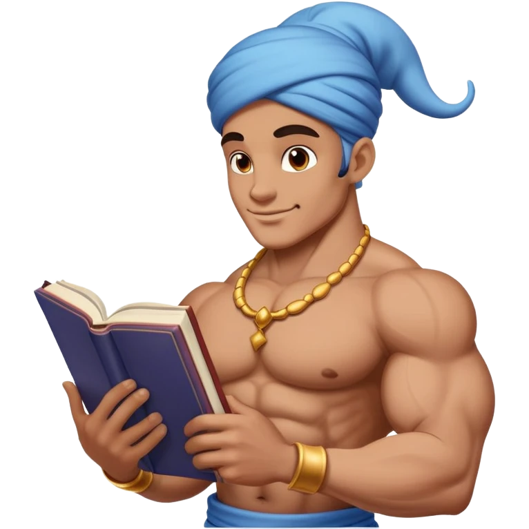Genie holding a book emoji