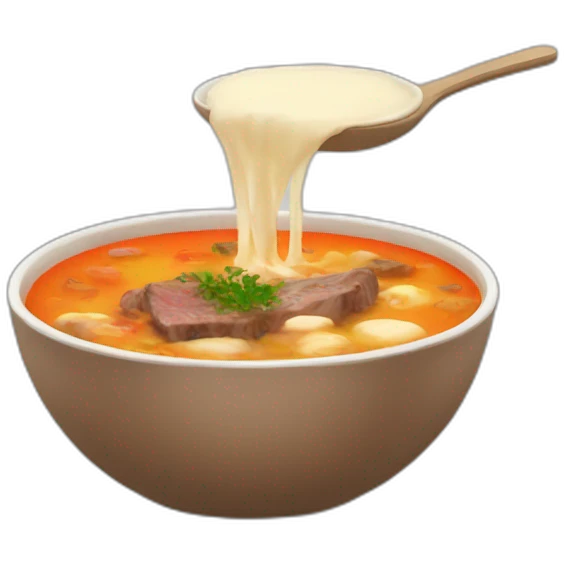 Soup + beef emoji