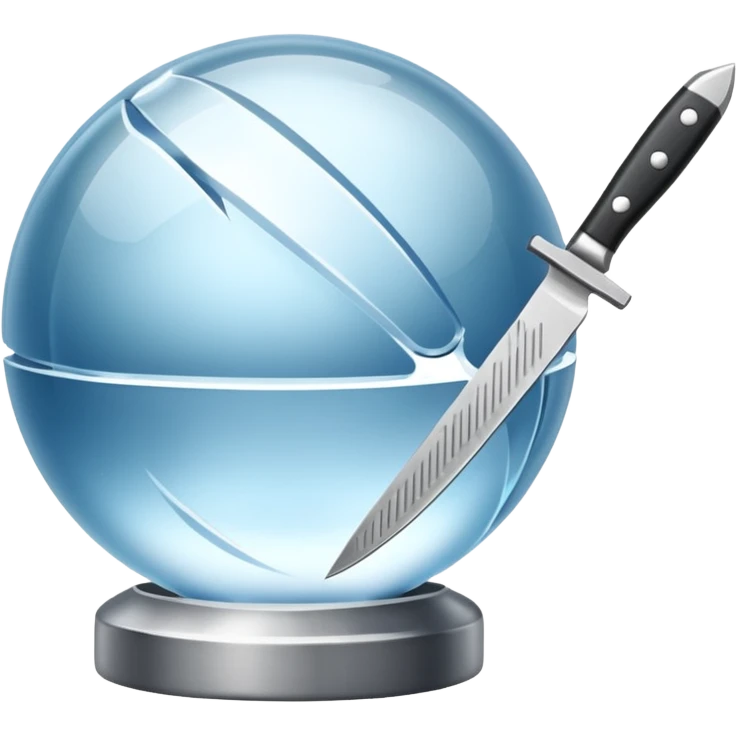 ice ball cutting knife emoji