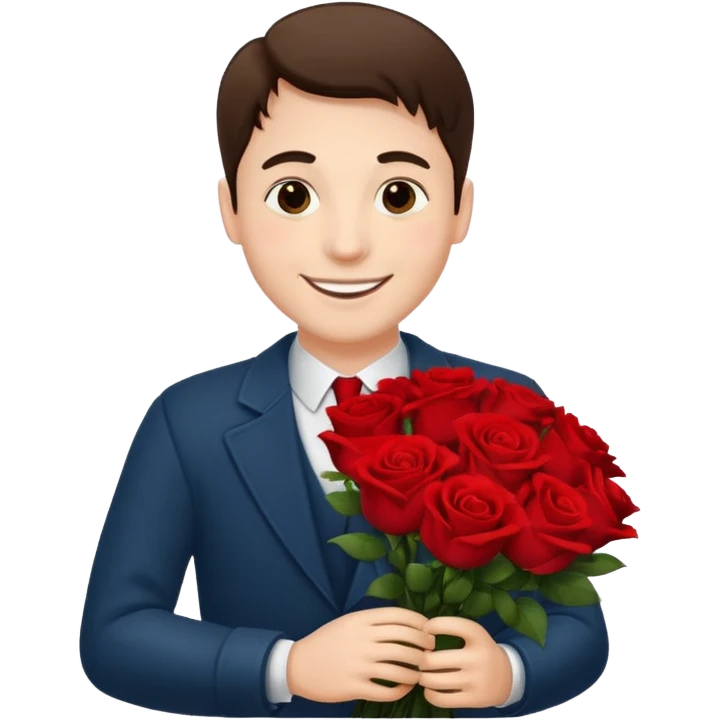 Man with love flowers emoji