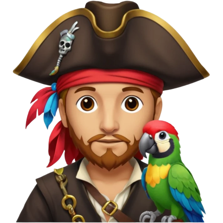 pirate and parrot emoji