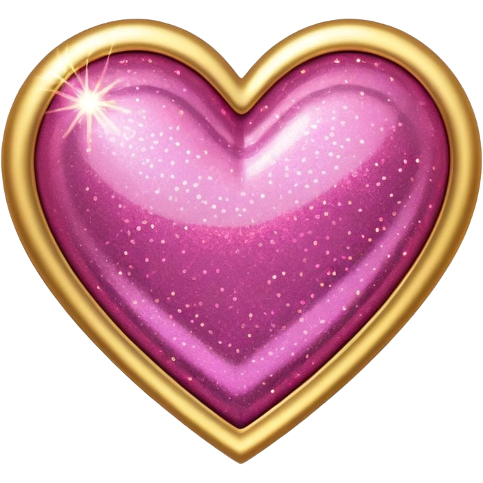 Gold heart with pink glitter  emoji