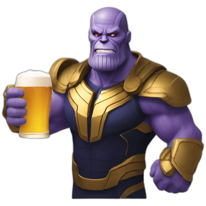 Thanos drink beer emoji