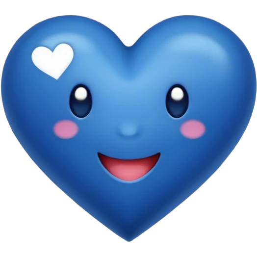 Dark blue heart with Have a Good Day in the middle emoji