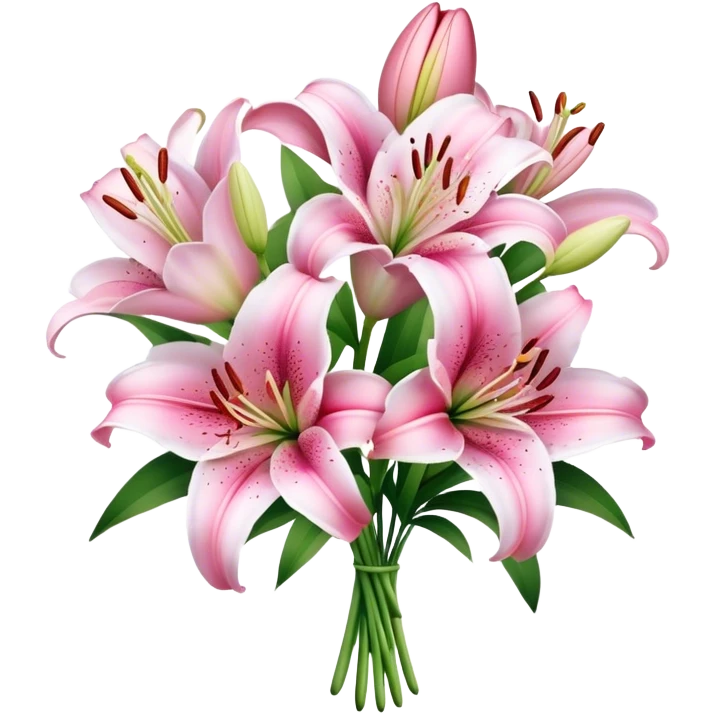 pink lily flower bouquet  emoji