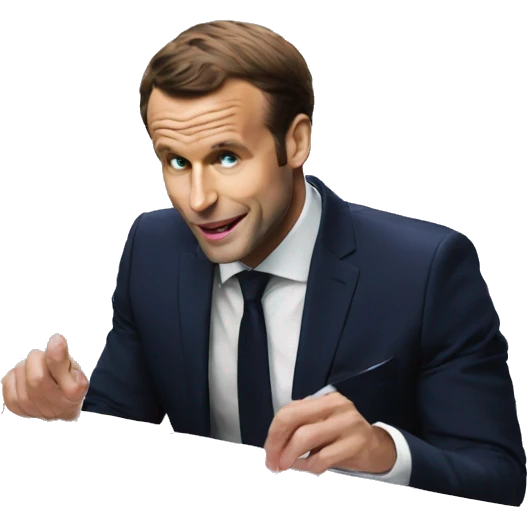 Macron qui mange un macarons  emoji