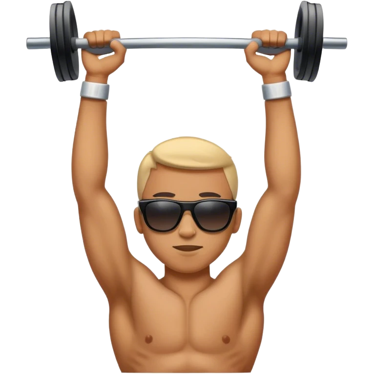 overhead press with sunglasses emoji