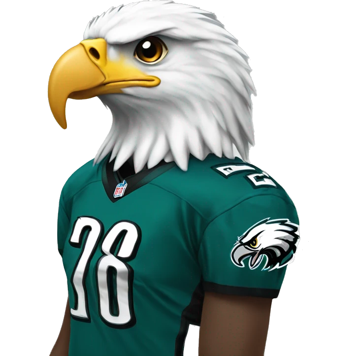 Eagle wearing a Philadelphia eagles jersey  emoji