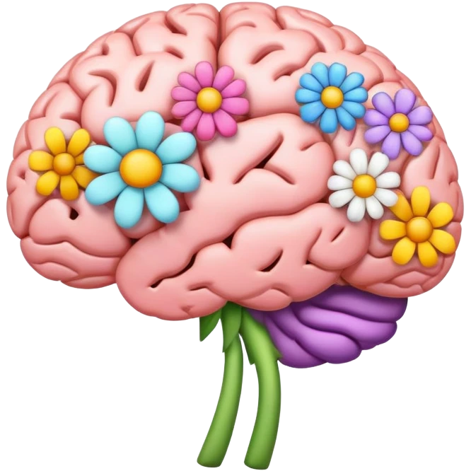 Brain with flowers emoji