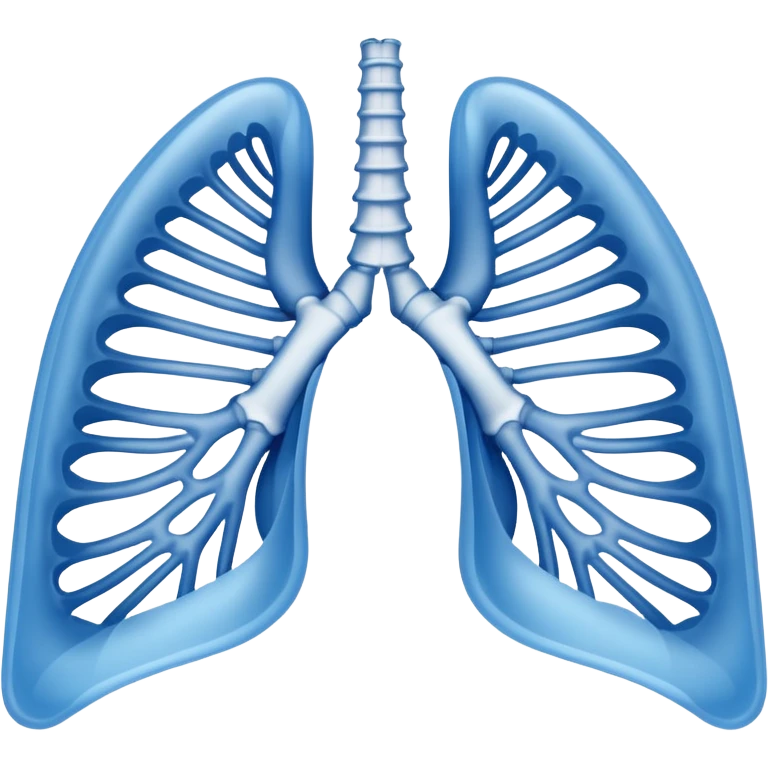 ribs that is in an xray format make it blue and white blue backround and white ribs  emoji