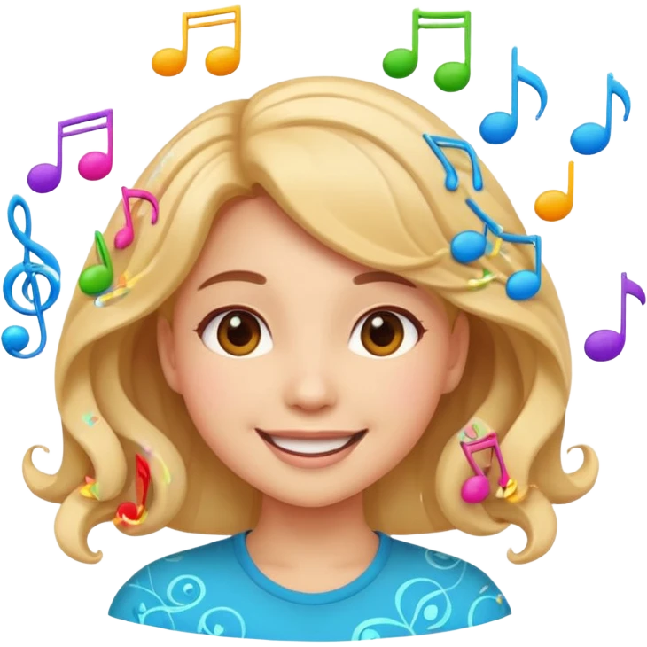 Cute music girl emoji emoji