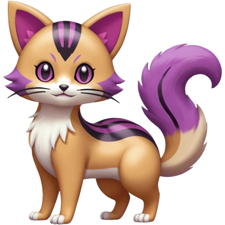 Liepard-Furret-Litten-Skitty-Pokémon-fusion-creature (full body) emoji