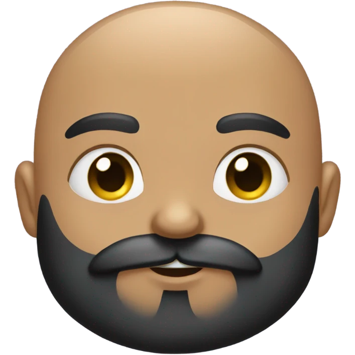 Bald man with black beard and girl long black hair kiss emoji