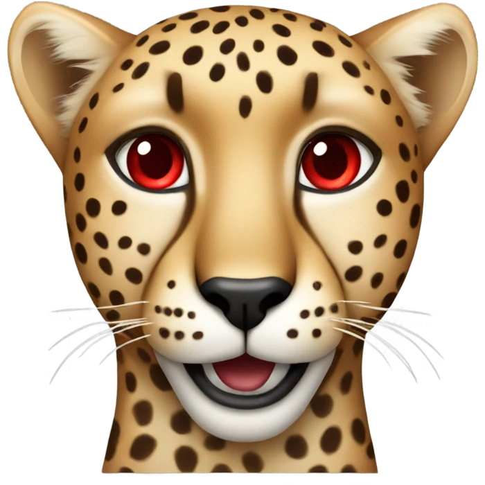 Cheetah with red wine eyes  emoji