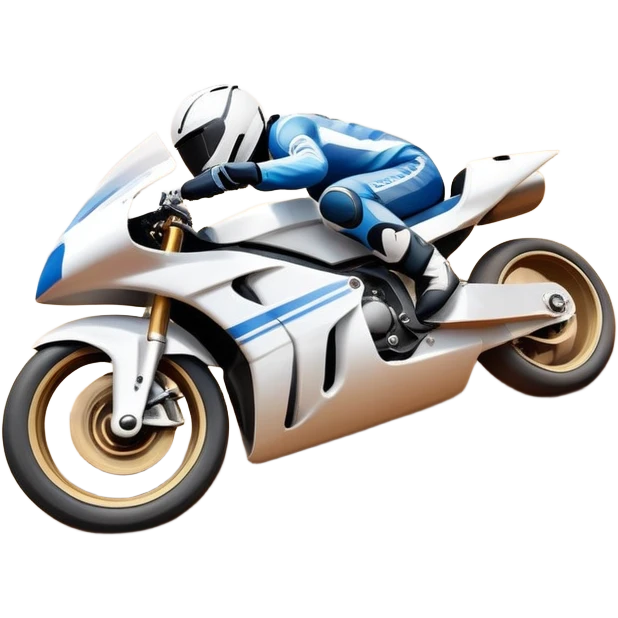 A high-speed racing car or motorcycle zooming down a track, leaving a trail of dust and excitement. The scene conveys energy and adrenaline, with blurred motion showing the speed and precision of motorsport, set against a dynamic racing track backdrop. emoji