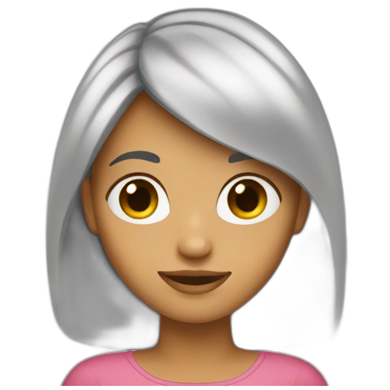 Fille cheveux longs brin emoji