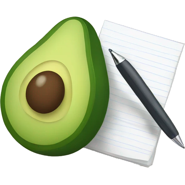 avocado writing with pen emoji
