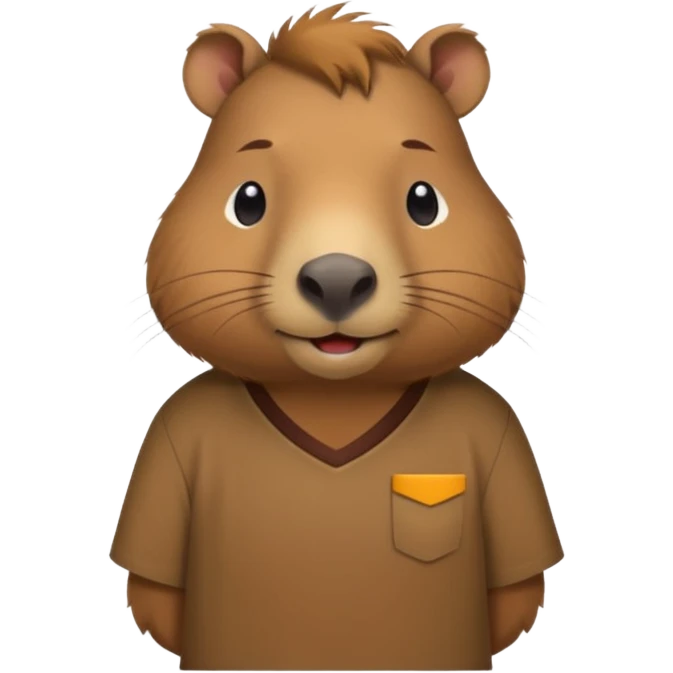 Capybara wearing a a ava shirt  emoji