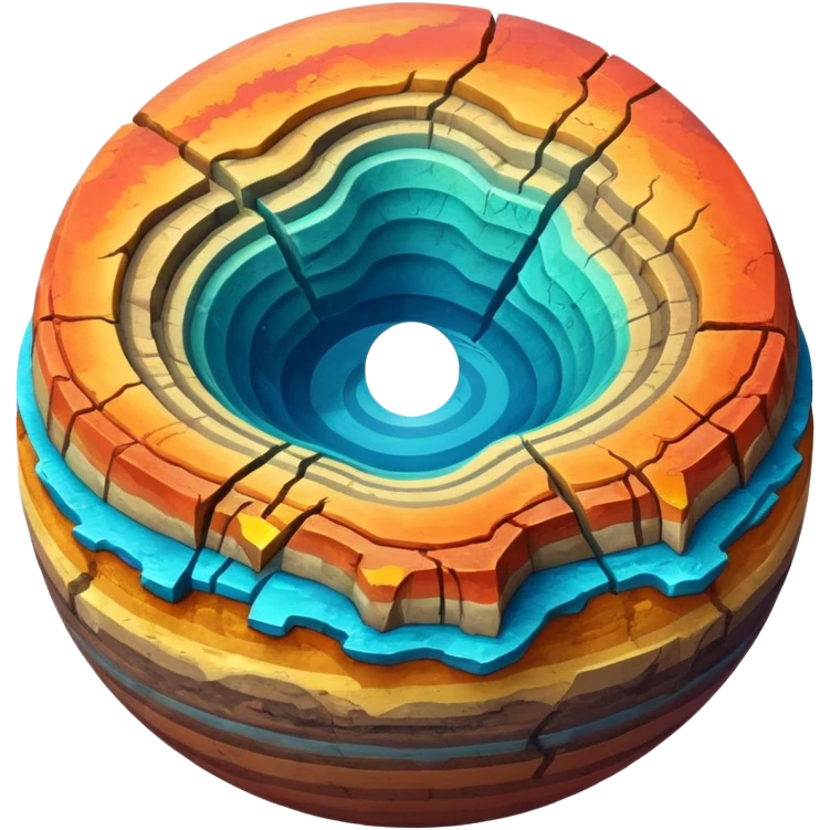 Planet separated into layers emoji