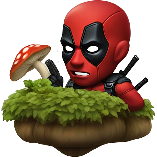  Capture the essence of Mycel and mushrooms with Deadpool. emoji