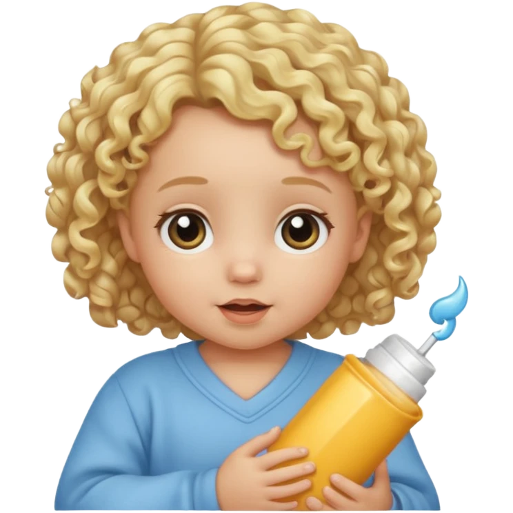 curly blonde hair baby emoji