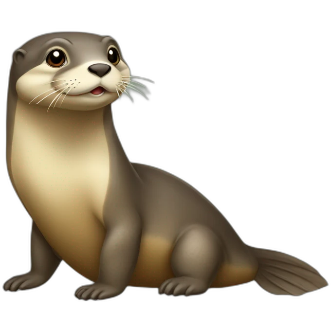 Une loutre au-dessus d'une tortue emoji