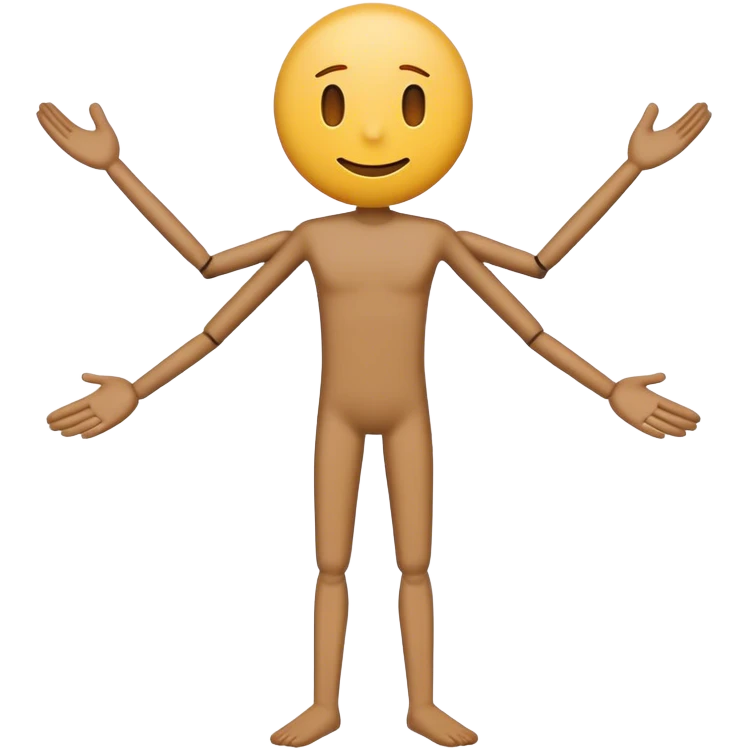 A minimalist stick figure emoji with a circular head, a straight line body, and V-shaped arms and legs. The background is plain white with no additional details emoji