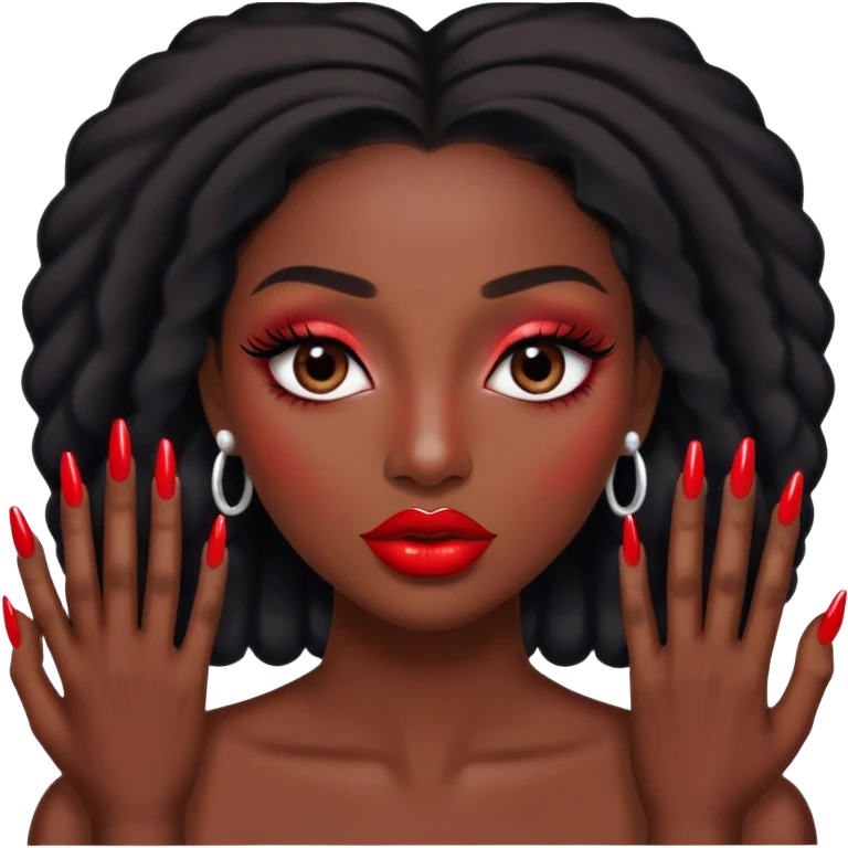 Baddie with nails and big lips and eyelashes  emoji