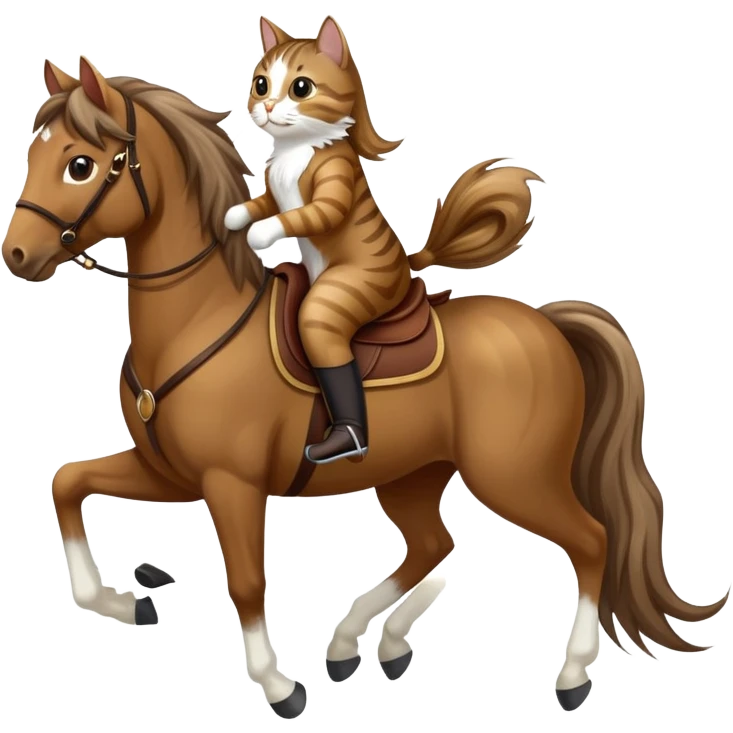 Cat riding a horse emoji