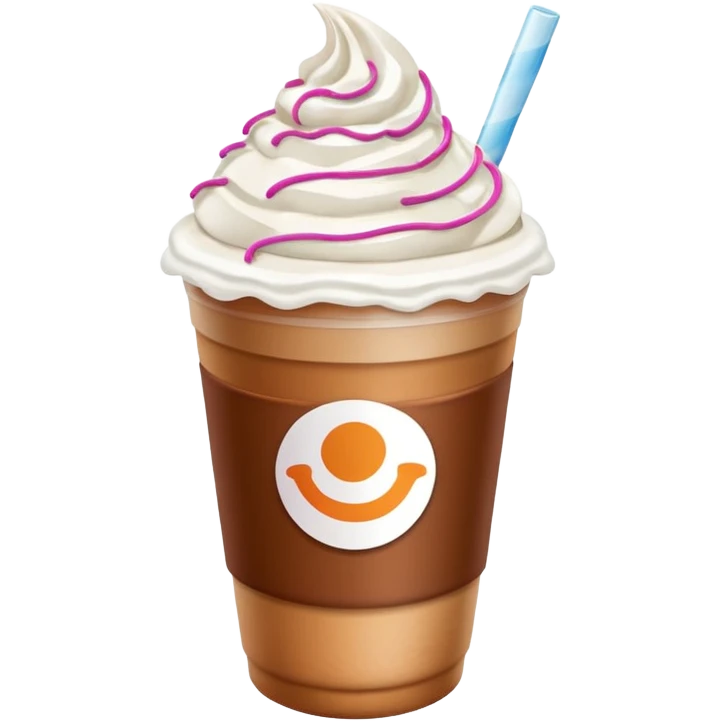 frozen coffee with whip cream dunkin donuts emoji