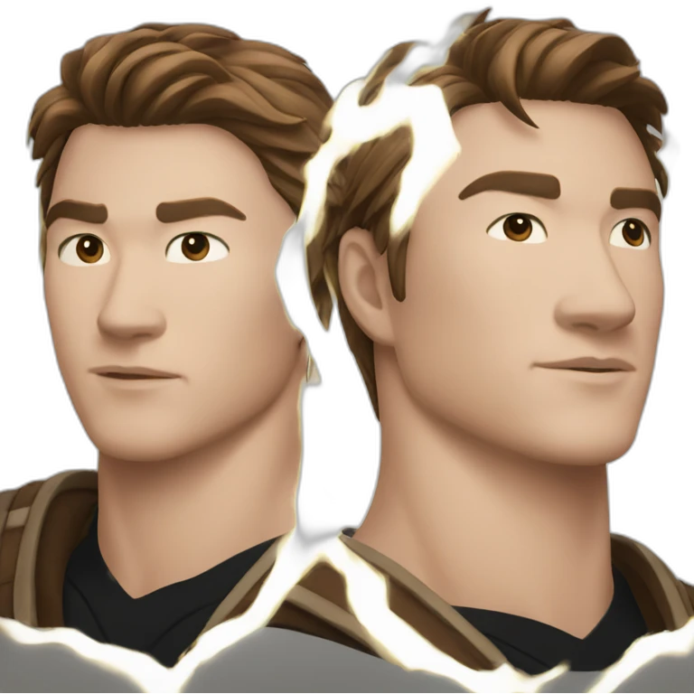White guy with brown hair with Shang-chi emoji