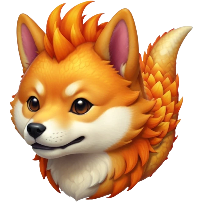 ginger shiba dragon   emoji