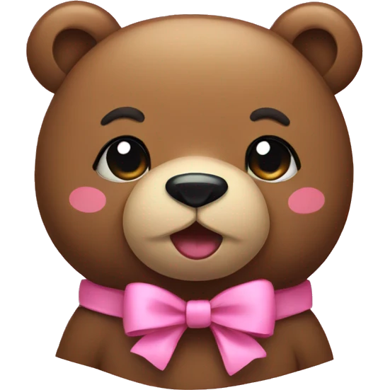 Bear with pink bow emoji