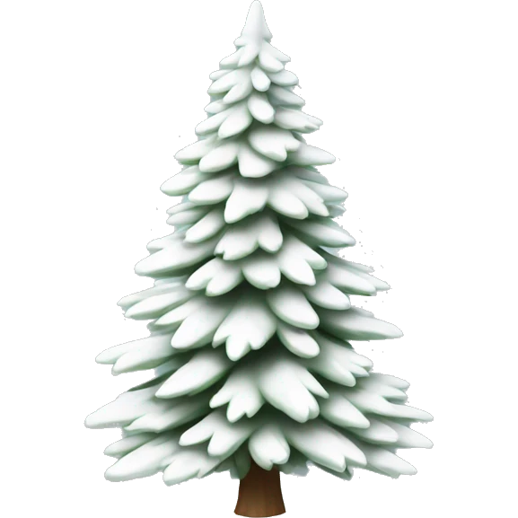  actual white fir christmas tree isolated.  emoji