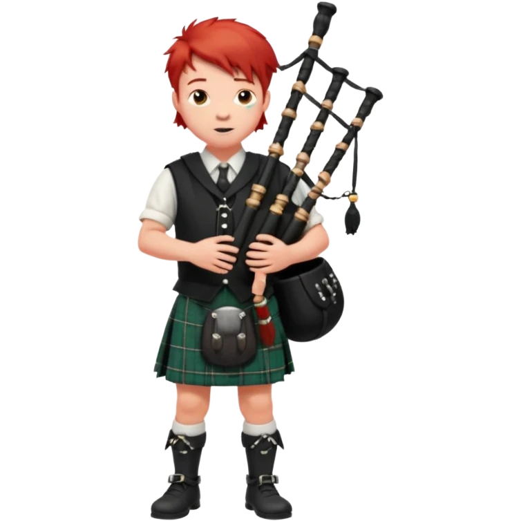 Scotch boy playing bag pipe full body emoji