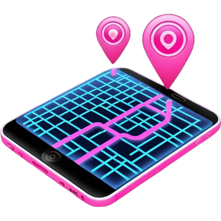 pink gps map lines emoji