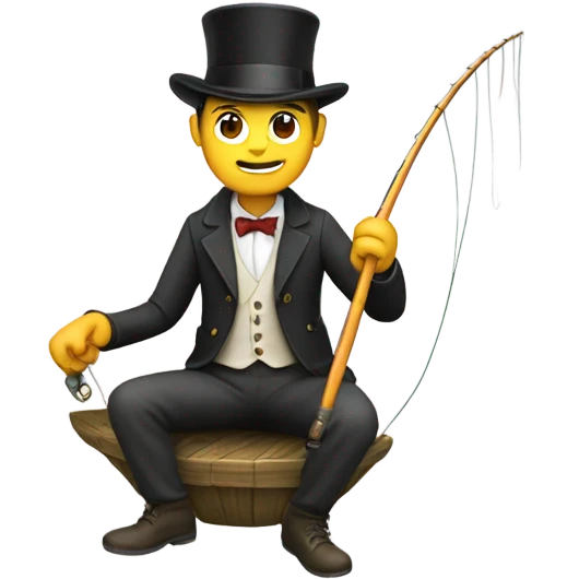 guy fishing with top hat emoji