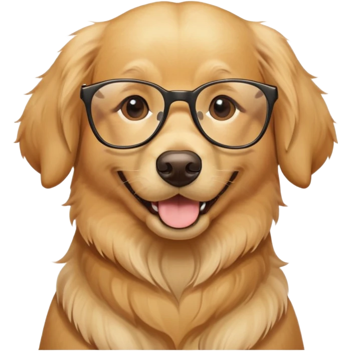 golden retriever with glasses  emoji