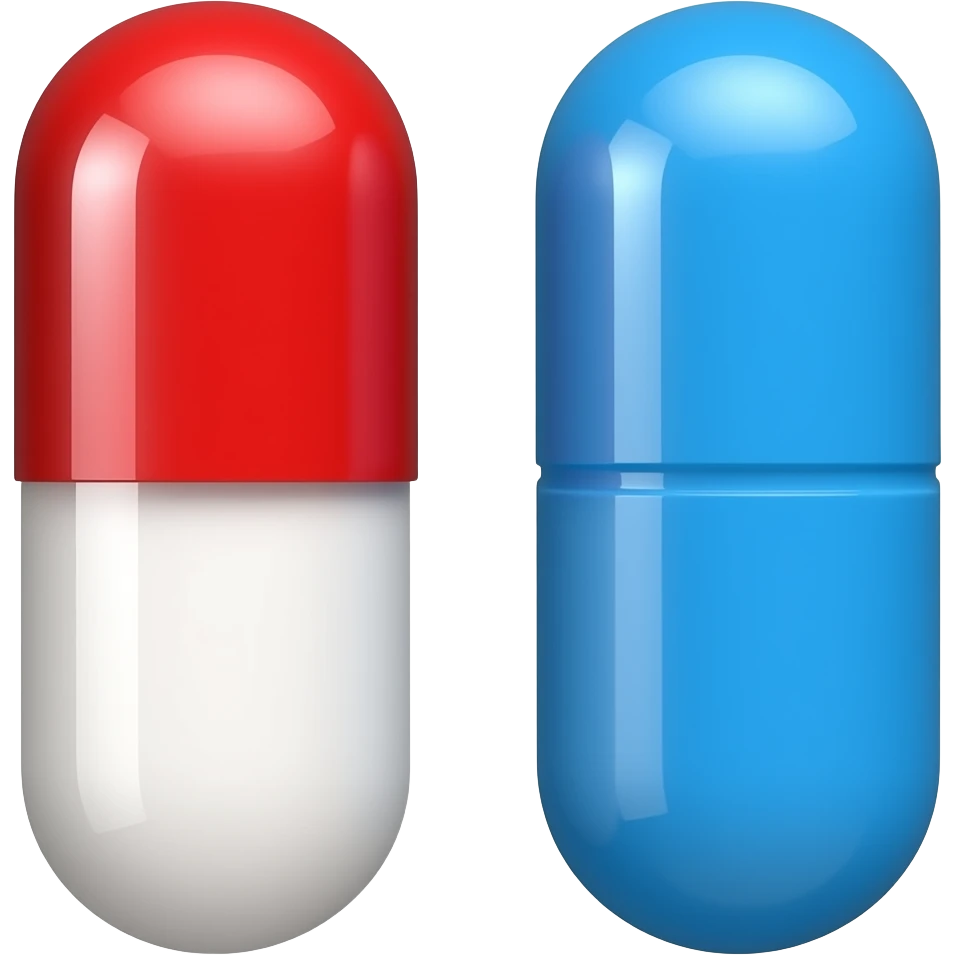 the matrix, red and blue pill emoji