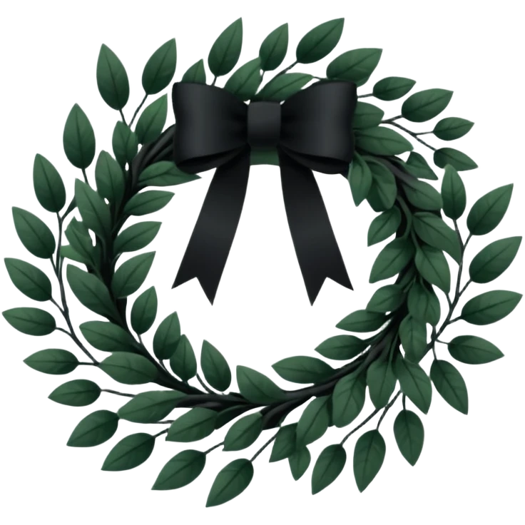 black funeral wreath; no light colors. emoji