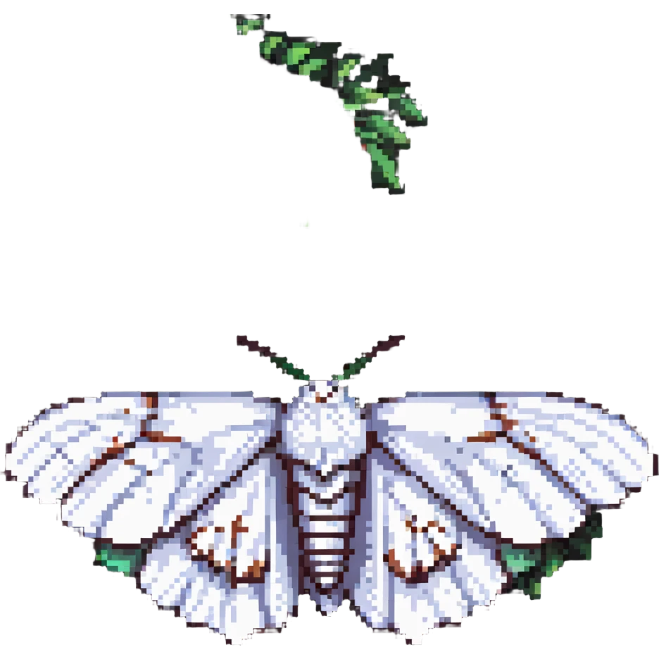white witch moth resting on a tree emoji