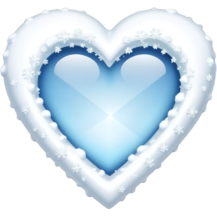 white heart with sparkling snow effect emoji