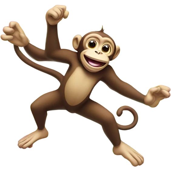 monkey dancing on rainbow emoji