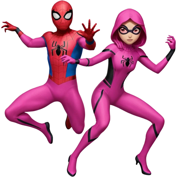 spider man and spider women pink emoji
