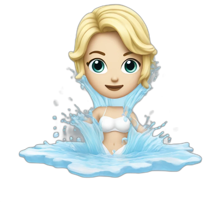 Alexis Texas covered in white coloured water emoji
