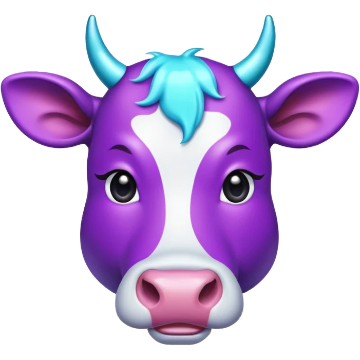 glitter purple and cian vaca emoji