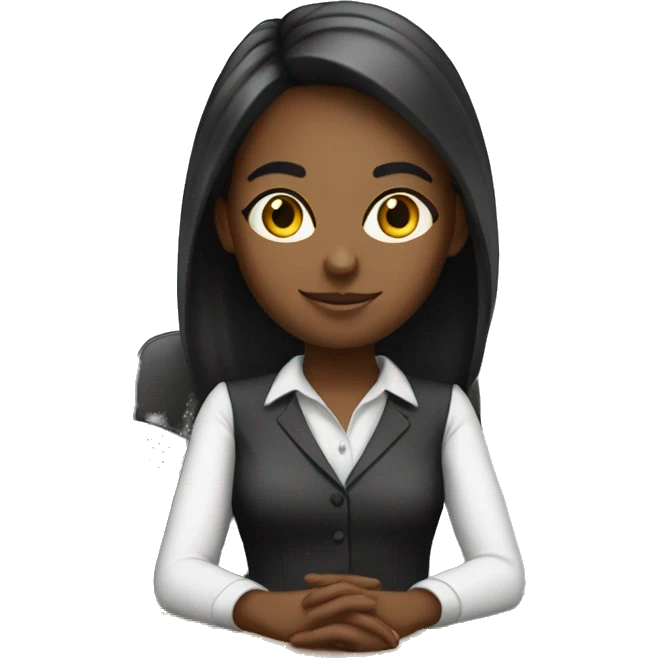 White girl teacher at the desk emoji