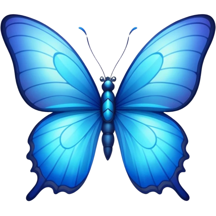 blue elegant glowing butterfly emoji